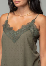 Olive Lace Trim Cami