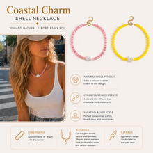 Beachside Shell Beaded Necklace – Bold Statement Strand: Yellow
