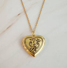 Nostalgic Heart Initial Open Locket Necklace: J
