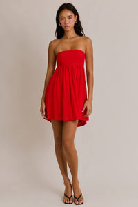 Red Babydoll Mini Dress