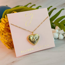 Nostalgic Heart Initial Open Locket Necklace: K