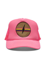 Electric Rainbow Trucker Hat in Pink: Pink