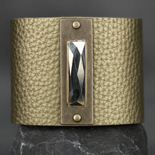 2" Leather Cuff  Pyrite