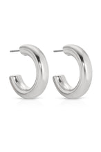 Small Thick Classic Hoops: Rhodium Plated / Small - 1 Inch