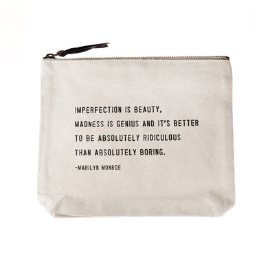 Imperfection Is Beauty (Marilyn Monroe) Canvas Zip Bag