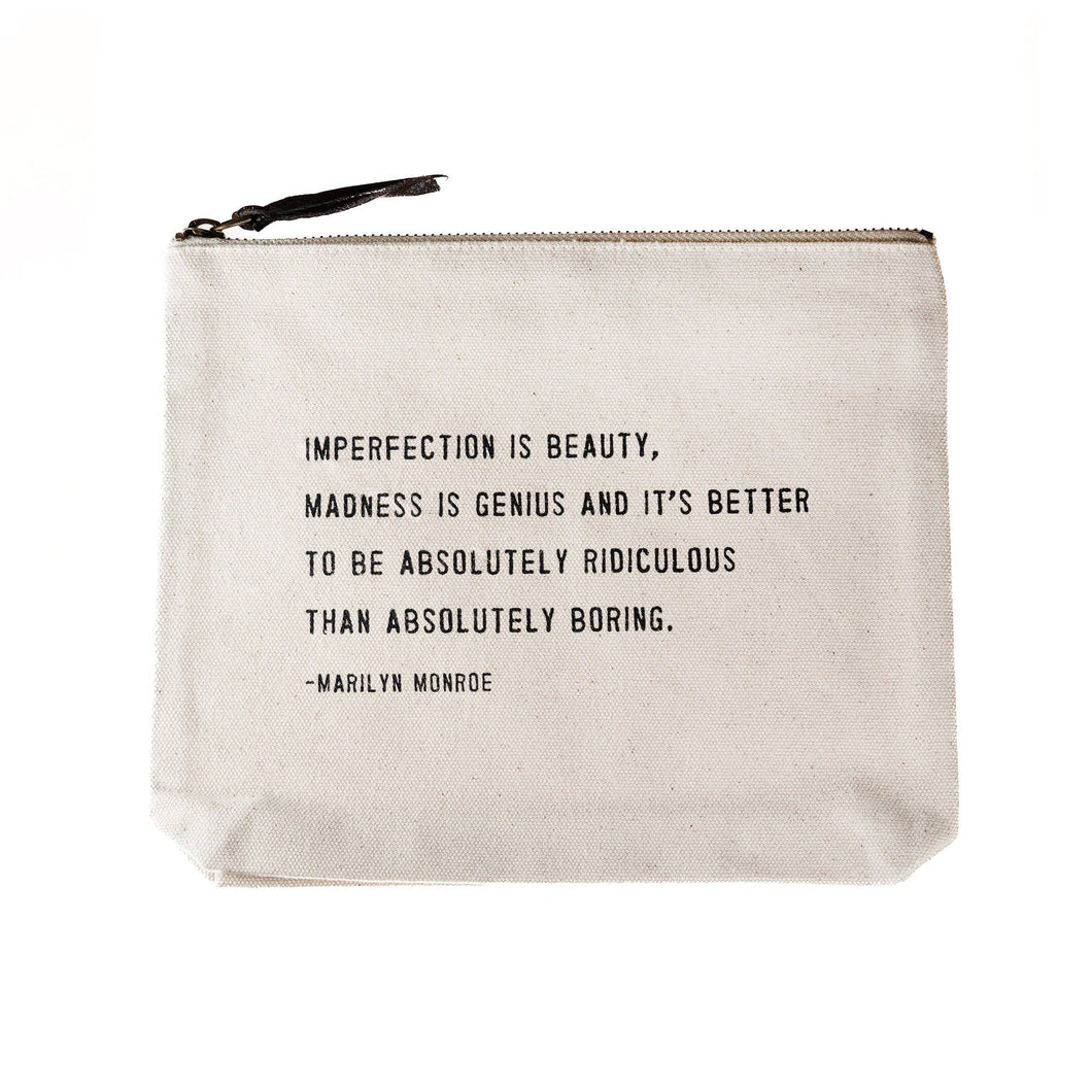 Imperfection Is Beauty (Marilyn Monroe) Canvas Zip Bag