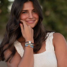 "Anchor" Nautical Colors with Anchor Charm Hair Tie Bracelets: Medium