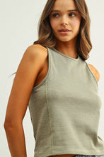 ET6892   WASHED RIB SLEEVELESS TOP: BLACK / M