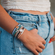 "Anchor" Nautical Colors with Anchor Charm Hair Tie Bracelets: Medium