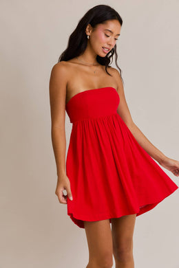 Red Babydoll Mini Dress