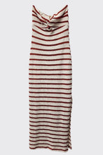 Striped Knit Maxi Dress: Rust / S