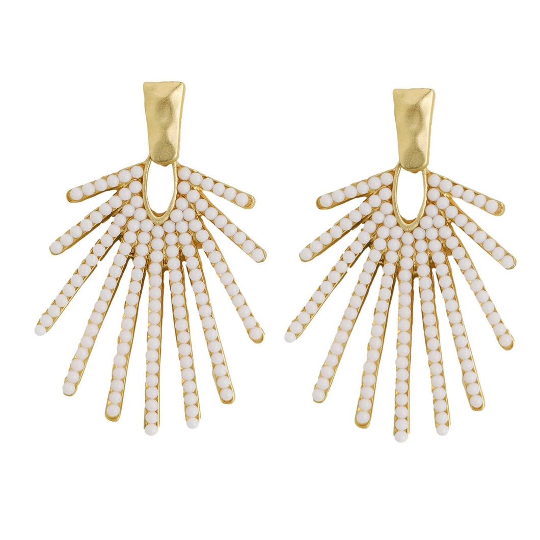 White Sunburst Earrings