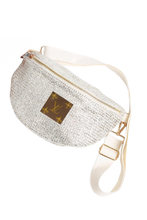 Upcycled Textured Sling Bag: Silver