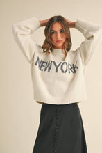 T3823   LETTER FRONT SWEATER TOP: CREAM_NY / L