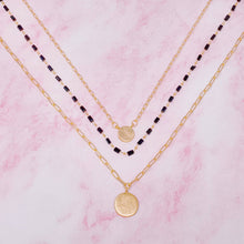 Disc & Beaded Chain Necklace Set Of 3: Clear