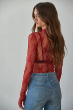 Charcoal Knit Lace Long Sleeve Mock Neck Top