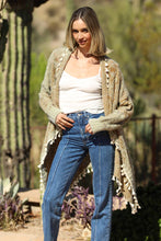 TASSEL FRINGE CARDIGAN OLIVE