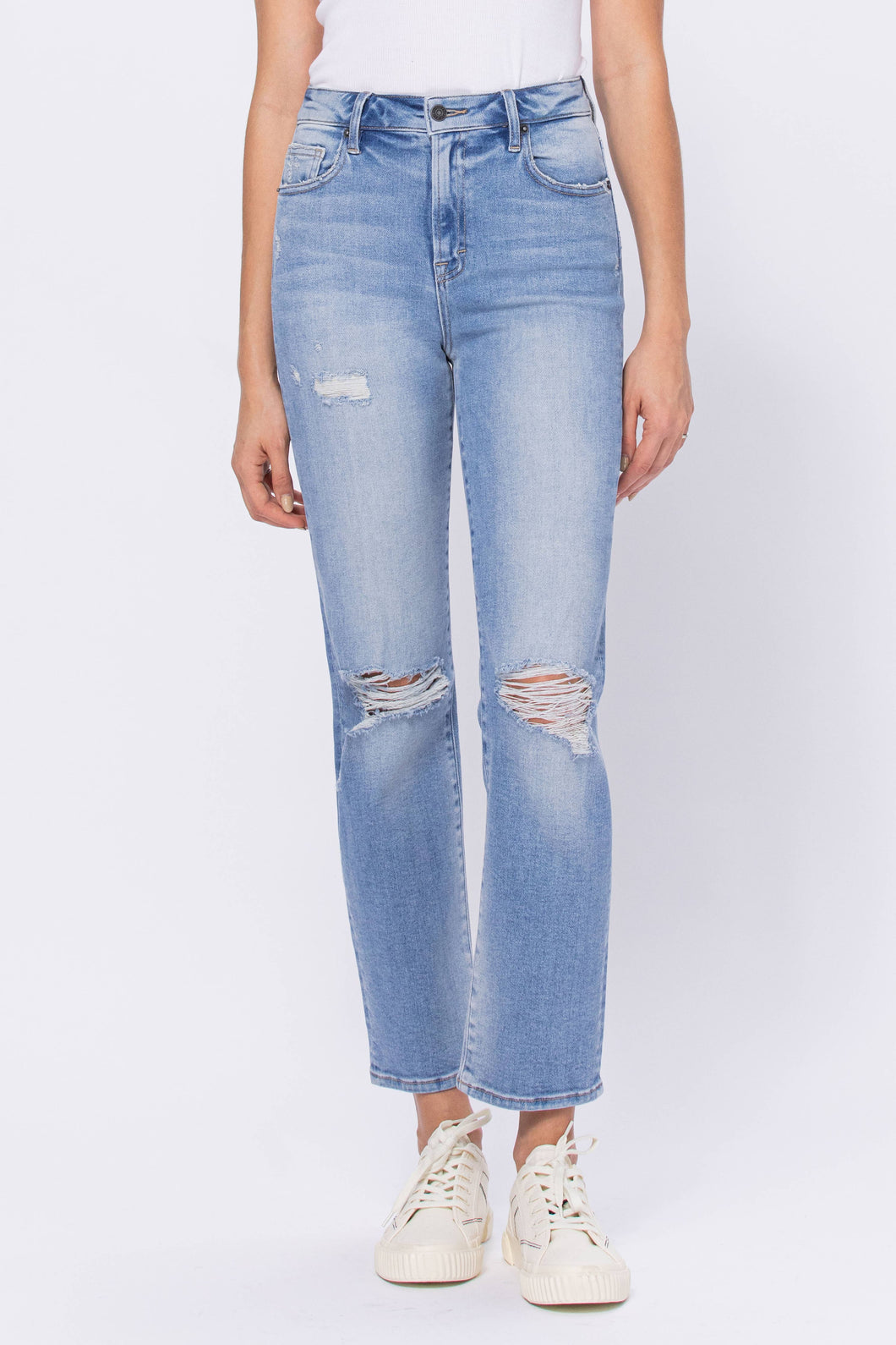Light Wash Classic Stretch Straight Jean: 25
