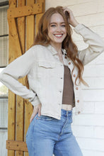 SJ919-ASIS WASHED DENIM TENCEL BUTTON FRONT JACKET: DENIM / M