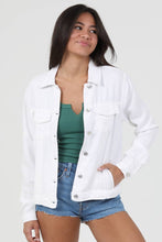 SJ919-ASIS WASHED DENIM TENCEL BUTTON FRONT JACKET: DENIM / M