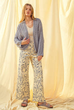 J4475   LIGHT WEIGHT CABLE KNITTED CARDIGAN: ROSE / L