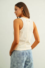 ET6892   WASHED RIB SLEEVELESS TOP: BLACK / S