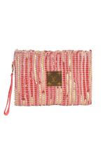 Upcycled Textured Wristlet: Turquoise