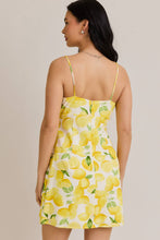 Lemon Shirred Neck Low Waist Dress