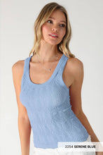 NS8458 - Reversible Lace Textured Tank Top: 2273 Deep Sea Blue