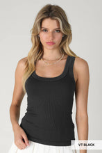 NS8258 - Vintage Reversible Ribbed Tank: Vintage Mist Teal
