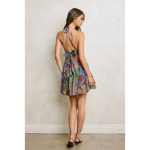 Paisley Patchwork Smocked And Flared Mini Dress: HAWAIIAN GARDEN / S-M-L(2-2-2)