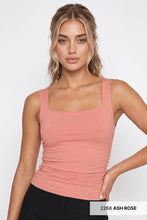 NS8408- Clean Line Square Shirred Top: 2273 Deep Sea Blue