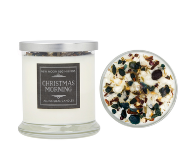 X-mas Morning Candles: 12oz Round Glass