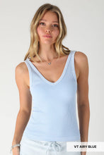 NS8528 - Vintage Reversible Ribbed Tank Top: Vintage Denim