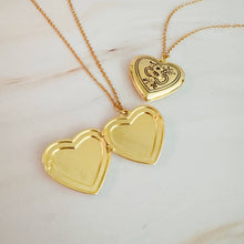 Nostalgic Heart Initial Open Locket Necklace: J