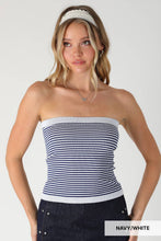 Modal Striped Tube Top Navy White