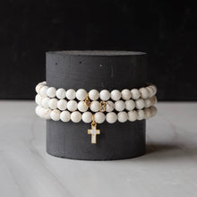 Scripture Bracelet with Cross Charm-Howlite