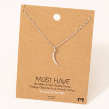 Hammered Crescent Pendant Necklace: G