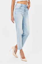 Light Wash Double Waist Band Stretch Wide Straight [ELLA]: 28