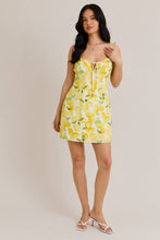 Lemon Shirred Neck Low Waist Dress
