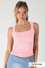 NS8408- Clean Line Square Shirred Top: 2273 Deep Sea Blue