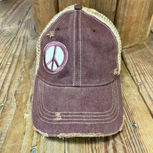 Peace Sign Hat: Maroon