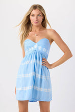 Shawna Mini Dress: Sky White Stripe / One Size