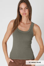 NS8258 - Vintage Reversible Ribbed Tank: Vintage Mist Teal