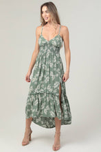 C4729-W801 V NECK LACE UP BACK SIDE SLIT MAXI DRESS: S