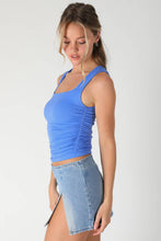 NS8408- Clean Line Square Shirred Top: 2273 Deep Sea Blue