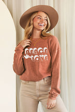 PEACE LOVE Mineral Graphic Sweatshirt: DUSTY FOREST / M