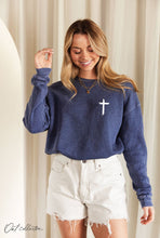 JESUS HAS MY BACK Mineral Graphic Sweatshirt: VINTAGE MAROON / S