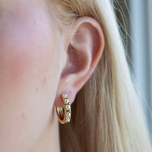 Tarnish Resistant Gold Pearl Hoop Earrings
