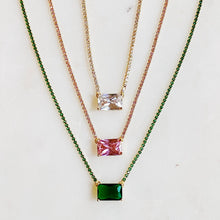 Precious Pendant Tennis Necklace: Soft Pink